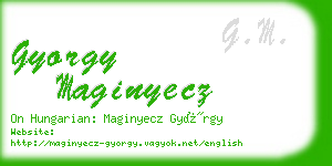gyorgy maginyecz business card